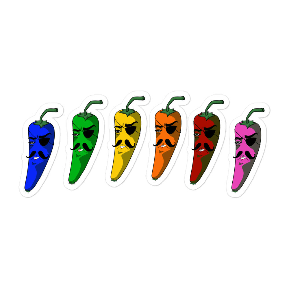 RAINBOW JALAPEÑOS Bubble-free stickers