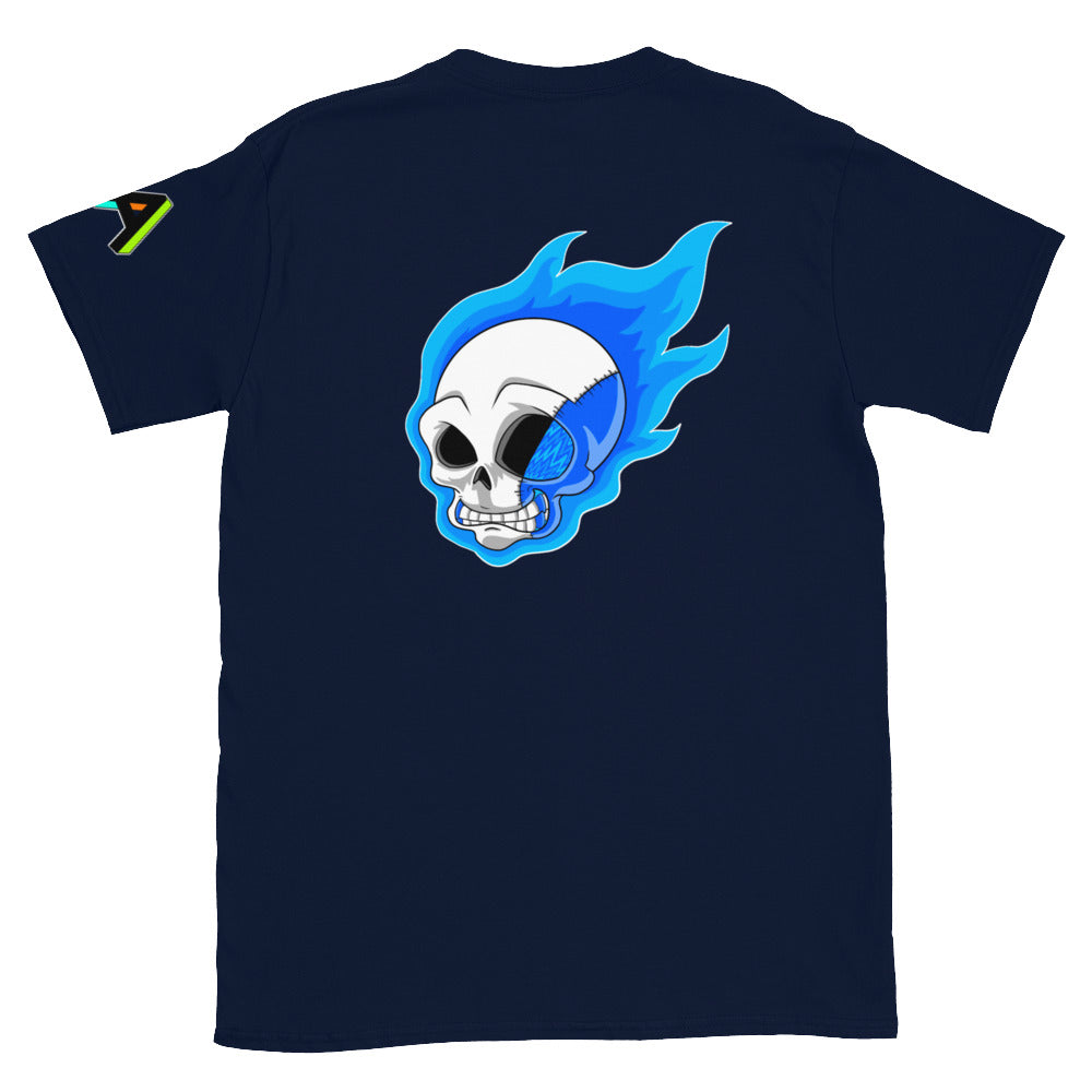 BLU FLAME SKULL 2 Short-Sleeve T-Shirt